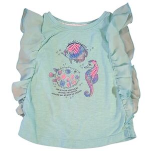 🍁 2/$7🍁CAT & JACK Aqua Sea Animal Flutter Sleeves Tank Top
